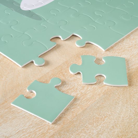 Happy Tooth cartoon tandarts die tandenborstel bor Legpuzzel (Zijkant)