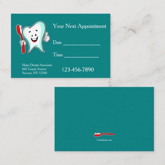 Happy Tooth Dental Appointards Visitekaartje (Voorkant / Achterkant)