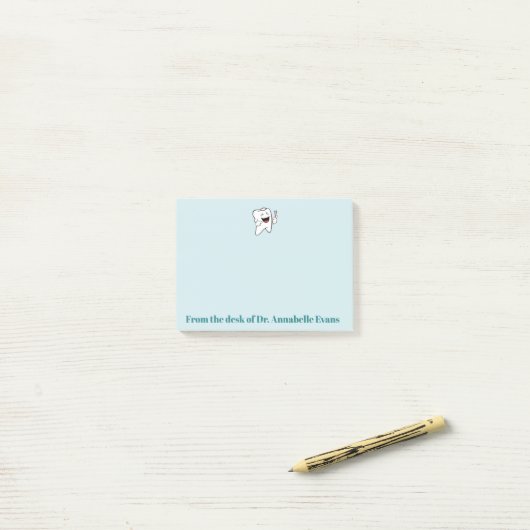 Happy Tooth en Brush Post-it® Notes (Op bureau)