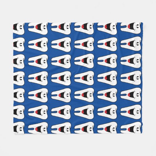 Happy Tooth Fleece Deken (Voorkant (Horizontaal))