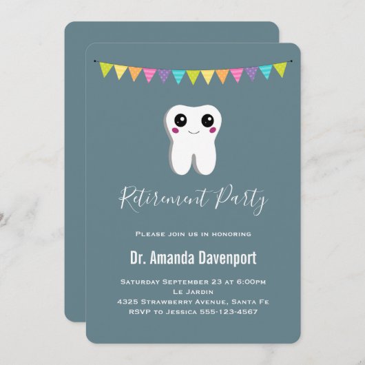 Happy Tooth-glimlach met tandheelkundige tandheelk Kaart (Voorkant / Achterkant)