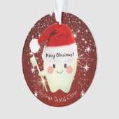 Happy Tooth in Santa Hat    KerstmisOrnament Ornament (voorkant)
