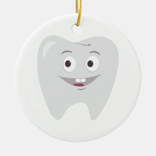 Happy Tooth Keramisch Ornament (Voorkant)