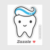 Happy Tooth met tandpasta Funny Cute Dental Sticker (Vel)