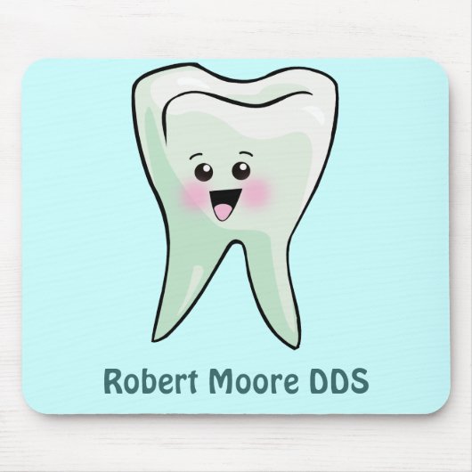 Happy Tooth op maat (om het even welke naam) Muismat (Voorkant)