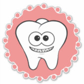 Happy Tooth Pink Sticker (Voorkant)