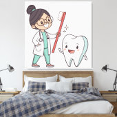 Happy Tooth & Tandarts Canvas Kunst (Insitu (Slaapkamer))