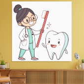 Happy Tooth & Tandarts Canvas Kunst (Insitu (Woonkamer))
