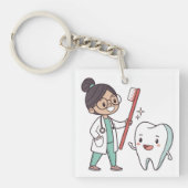 Happy Tooth Tandheelkundige Zorg Sleutelhanger (voorkant)