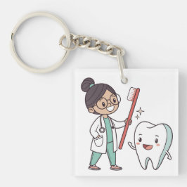 Happy Tooth Tandheelkundige Zorg Sleutelhanger