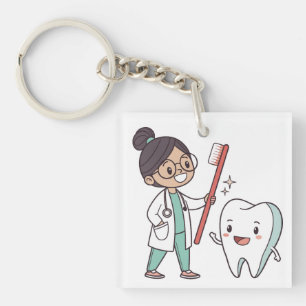 Happy Tooth Tandheelkundige Zorg Sleutelhanger