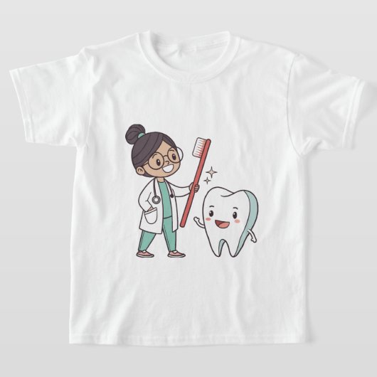 Happy Tooth Tandheelkundige Zorg T-shirt (Laagn)
