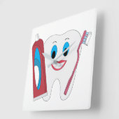 Happy Tooth Vierkante Klok (Hoek)