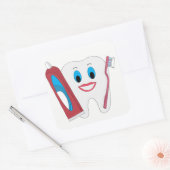 Happy Tooth Vierkante Sticker (Envelop)