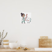 Happy Tooth & vriendelijke tandarts Poster (Keuken)