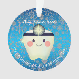 Happy Tooth White Kerstmis Ornament