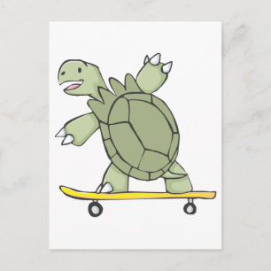 Happy Tortoise Riding Schaats Board Briefkaart