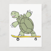 Happy Tortoise Riding Schaats Board Briefkaart (Voorkant)