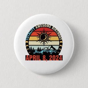 Happy Totality Solar Eclipse Geweldige Verjaardag  Ronde Button 5,7 Cm