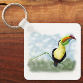 Happy Toucan Cartoon Sleutelhanger (Voorkant)