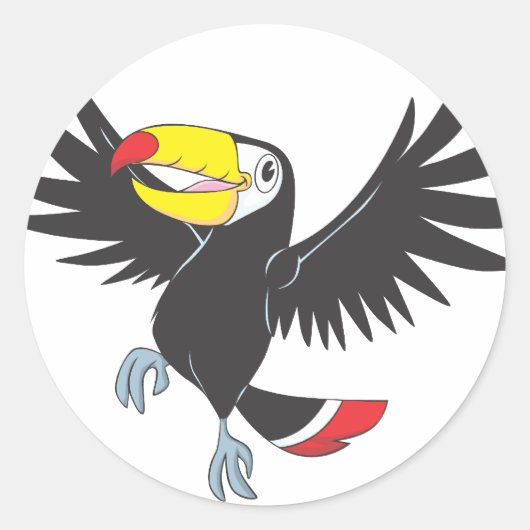Happy Toucan Ronde Sticker (Voorkant)