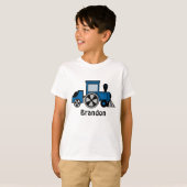 Happy Tracks/ Blue Train Engine T-shirt (Voorkant volledig)