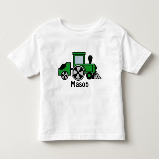 Happy Tracks/Groene Trein Motor Kinder Shirts (Voorkant)