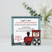 Happy Tracks Railroad Invitation/Red Kaart (Staand voorkant)