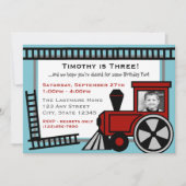 Happy Tracks Railroad Uitnodiging / Rood (Voorkant)