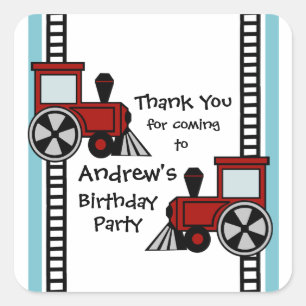 Happy Tracks / Rood Vierkante Sticker