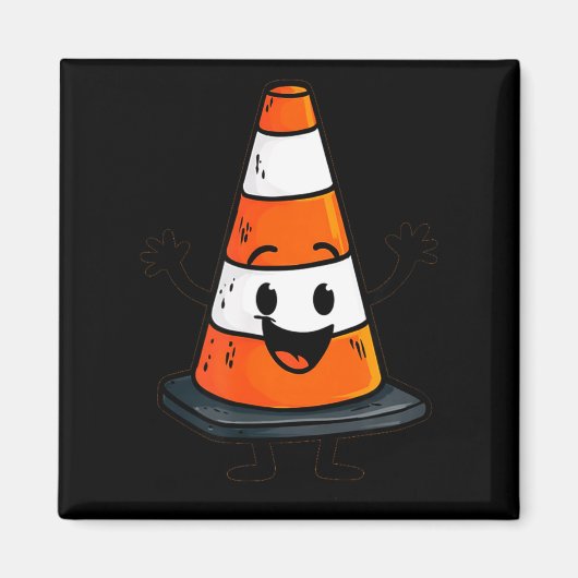 Happy Traffic Cone Look For Man And Woman  Magneet (Voorkant)