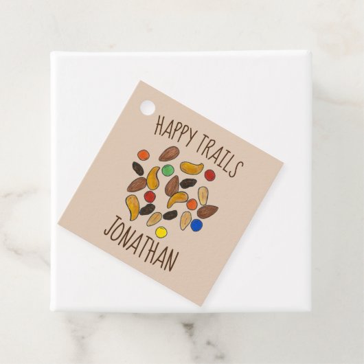 Happy Trails Camping Trail Mix Goodbye Retirement Bedankjes Labels (In situ)