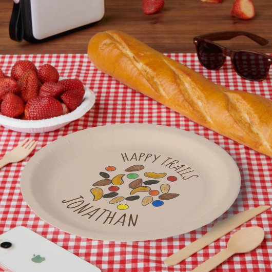 Happy Trails Camping Trail Mix Goodbye Retirement Papieren Bordje (Picknick)