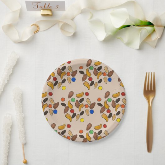 Happy Trails Camping Wandelen Buiten Trail Mix Papieren Bordje (Huwelijk)