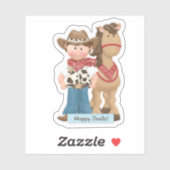 Happy Trails Cowboy Horse Die Cut Sticker Decal (Vel)