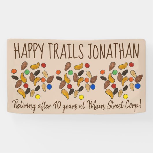 Happy Trails Mix Goodbye Retirement Party Spandoek (Horizontaal)