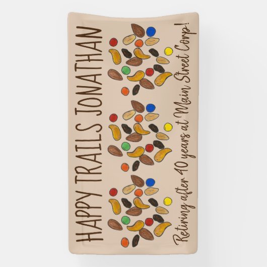 Happy Trails Mix Goodbye Retirement Party Spandoek (Verticaal)