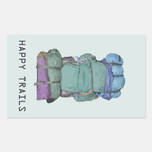 Happy Trails Rechthoekige Sticker (Voorkant)