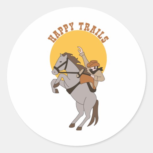 Happy Trails Ronde Sticker (Voorkant)