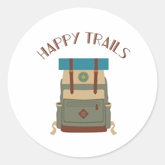 Happy Trails Ronde Sticker (Voorkant)