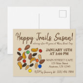 Happy Trails Trail Mix Gaande Weg Pensioen Partij Uitnodiging Briefkaart (Voorkant / Achterkant)