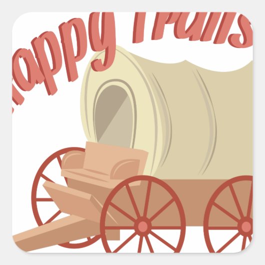Happy Trails Vierkante Sticker (Voorkant)