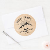 Happy Trails Wedding Favor DIY Trail Mix Ronde Sticker (Envelop)