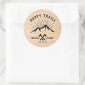Happy Trails Wedding Favor DIY Trail Mix Ronde Sticker (Tas)