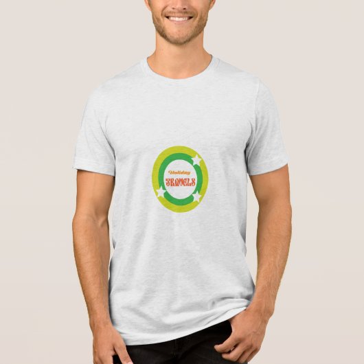 Happy Travels Badge Logo. Tri-Blend Shirt (Voorkant)