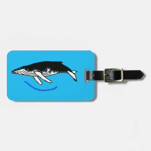 Happy travels - Bultrug WALVIS - Oceaanblauw Bagagelabel