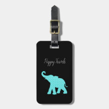 Happy Travels Elephant-Art uniek Bagagelabel