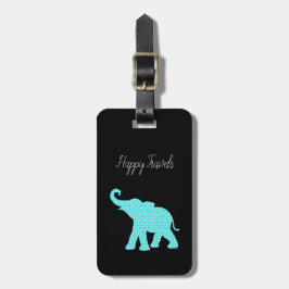 Happy Travels Elephant-Art uniek Bagagelabel