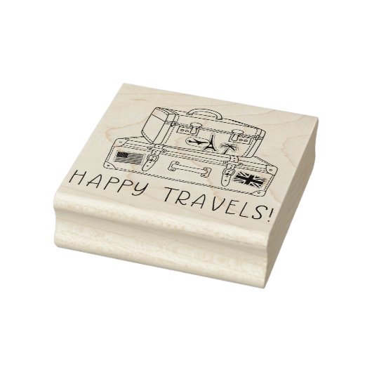 Happy Travels Koffer Rubber Art Stamp Rubberstempel (Stempel)