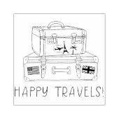 Happy Travels Koffer Rubber Art Stamp Rubberstempel (Afrduk)